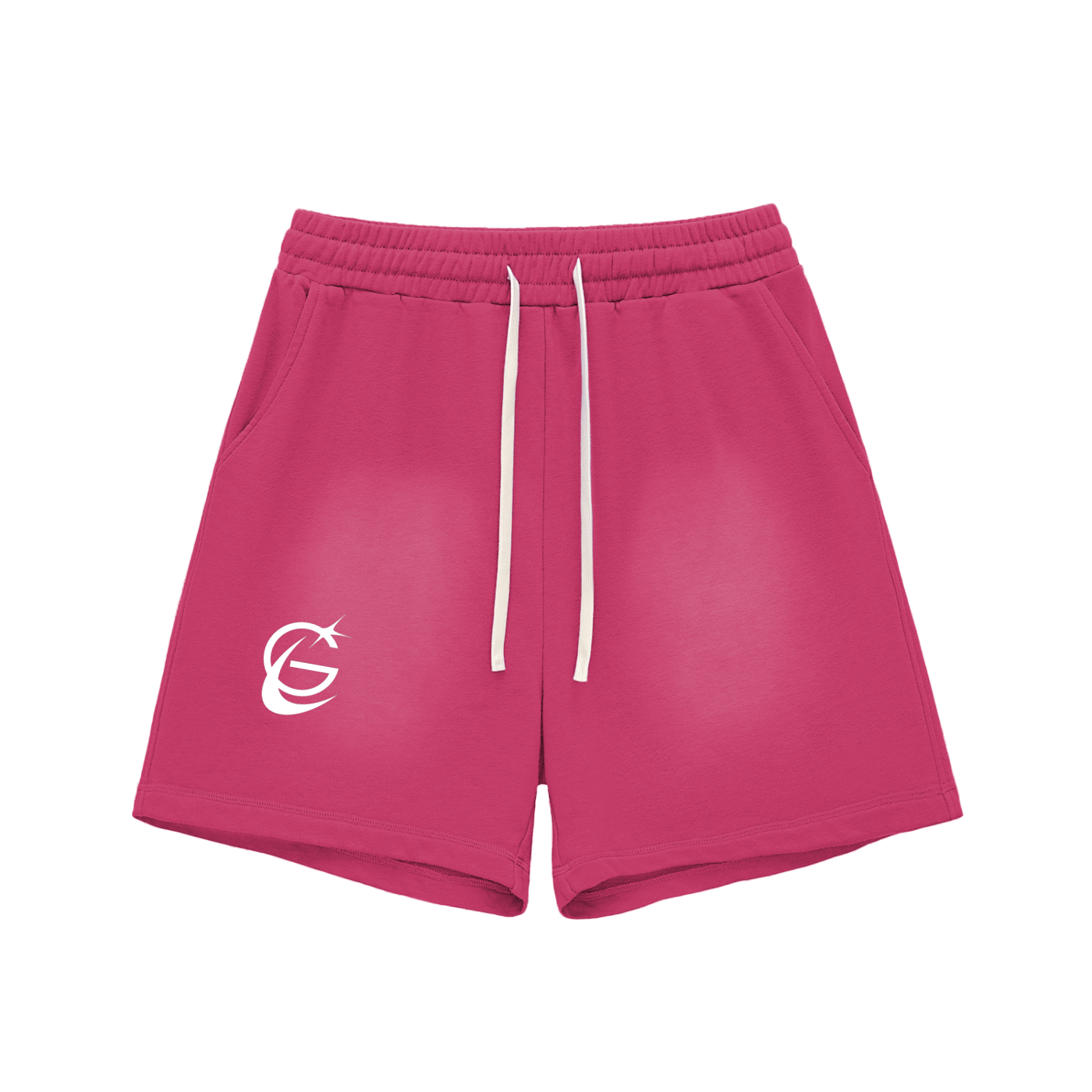 GAFAUDI "Stella Nova" Sun Fade Raw Edge Cotton Shorts