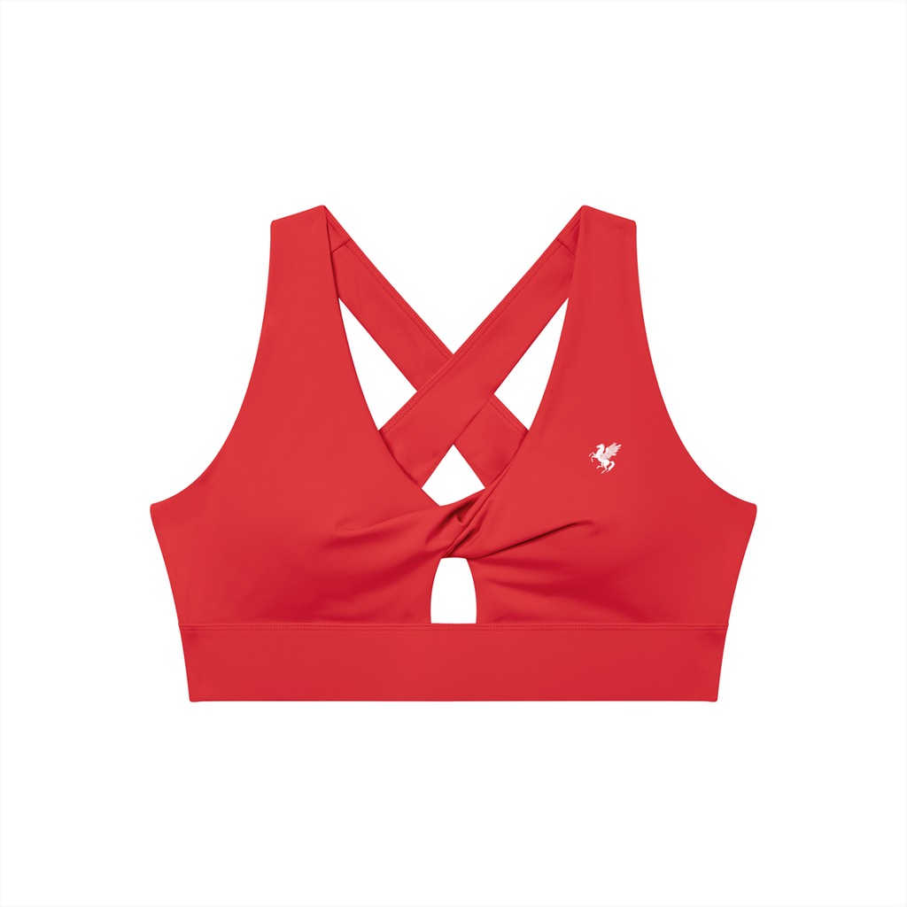 GAFAUDI Women's Twist Front V-Neck Sports Bra