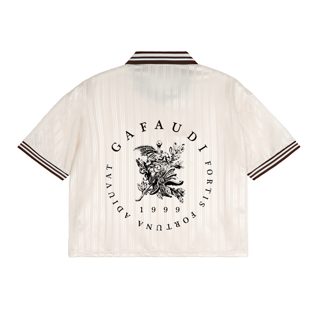 GAFAUDI Contrast Stripes Polo Collar T-Shirt