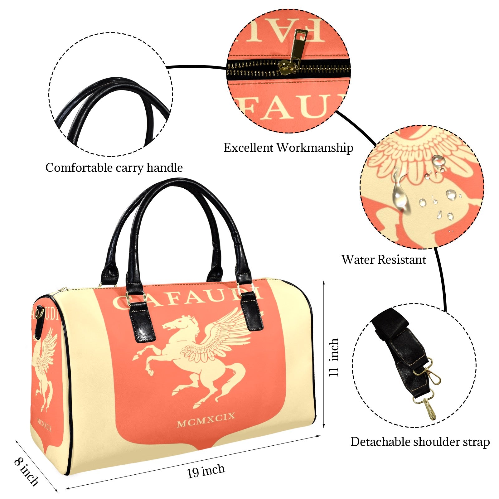 GAFAUDI Leather Travel Bag-Small