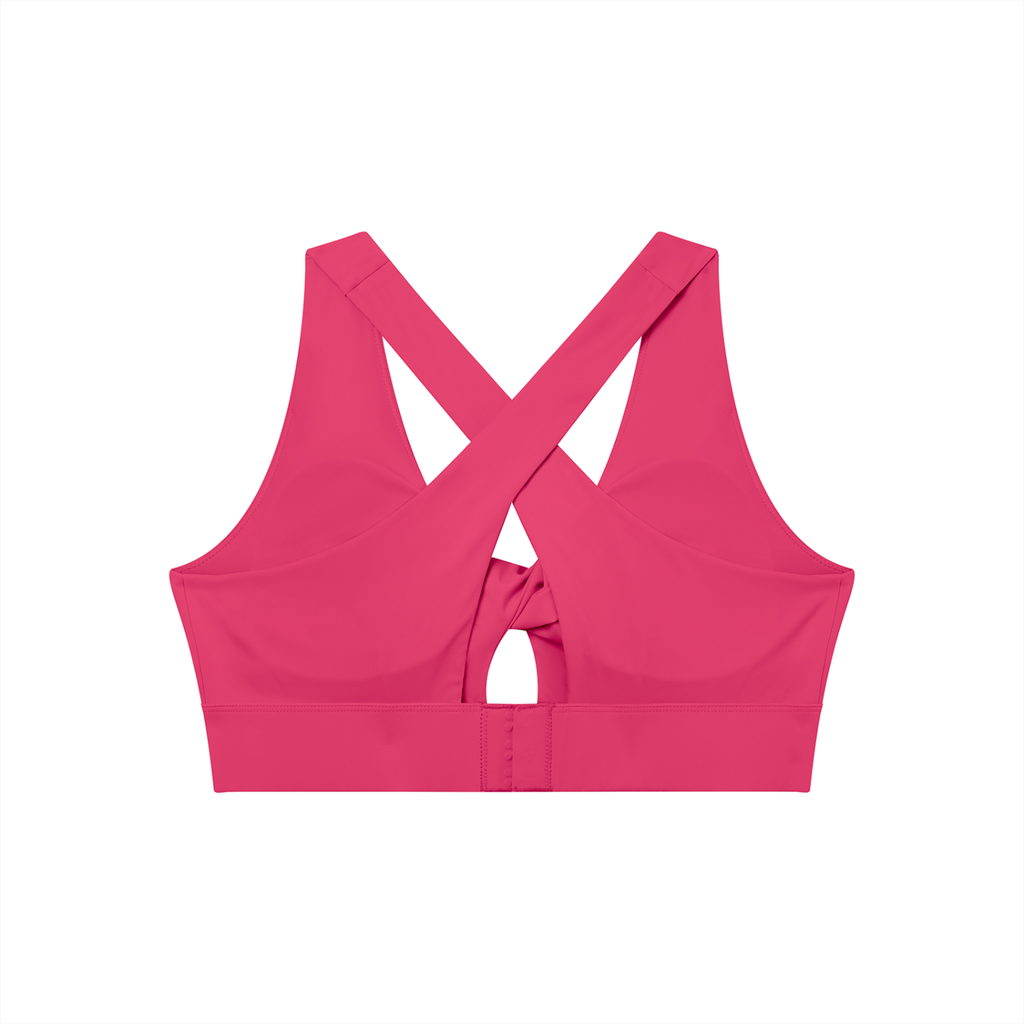 GAFAUDI Women's Twist Front V-Neck Sports Bra