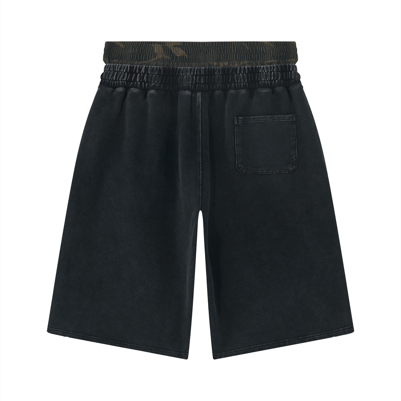 GAFAUDI Unisex Vintage Wash Distressed Wide Leg Shorts