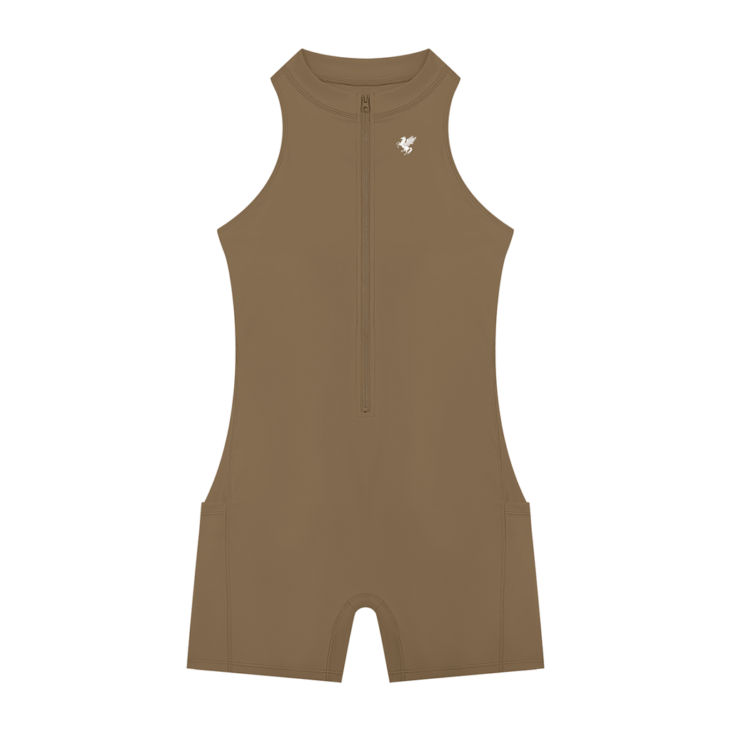 GAFAUDI Women’s Quarter-Zip Yoga Romper