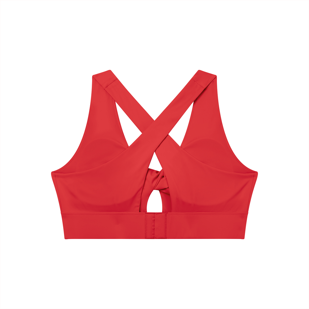 GAFAUDI Women's Twist Front V-Neck Sports Bra