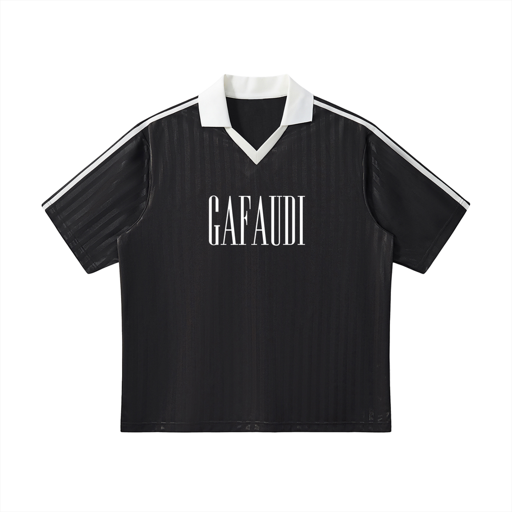 GAFAUDI Contrast Collar Striped Soccer Jersey