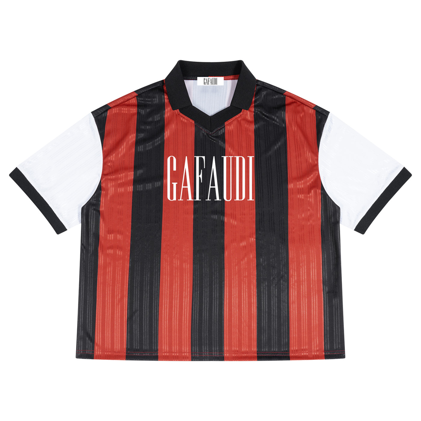 GAFAUDI Unisex Boxy Striped Collared Soccer Jersey