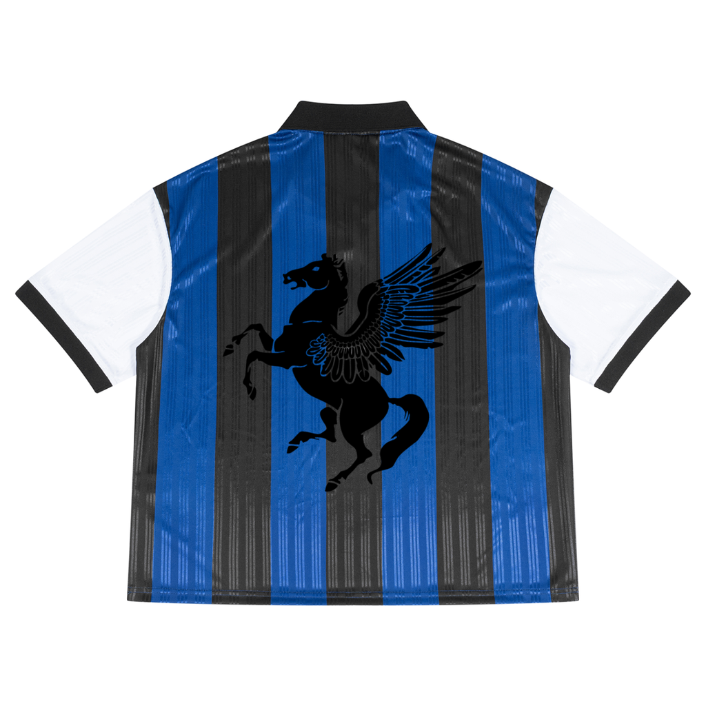 GAFAUDI Unisex Boxy Striped Collared Soccer Jersey