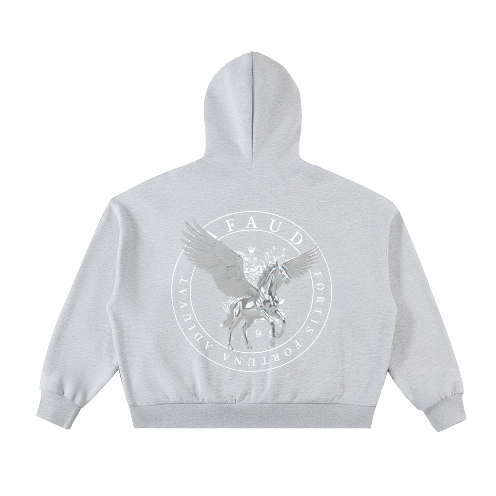 Fleeced Full-Zip Boxy Hoodie