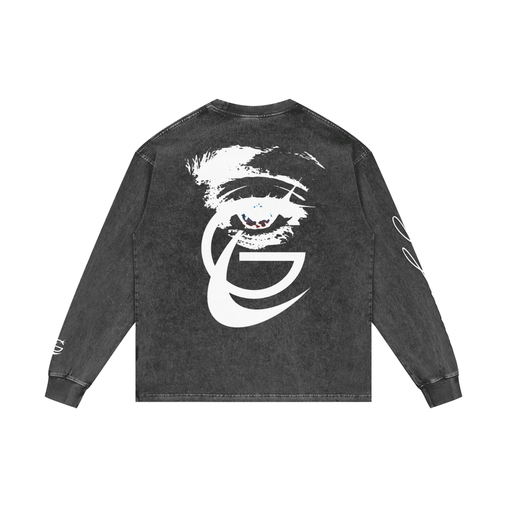 GAFAUDI "Stella Nova" Acid Wash Oversize Long Sleeve T-Shirt