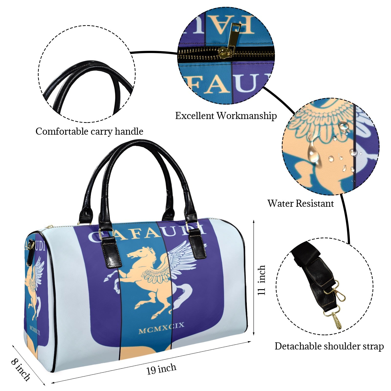 GAFAUDI Leather Travel Bag-Small