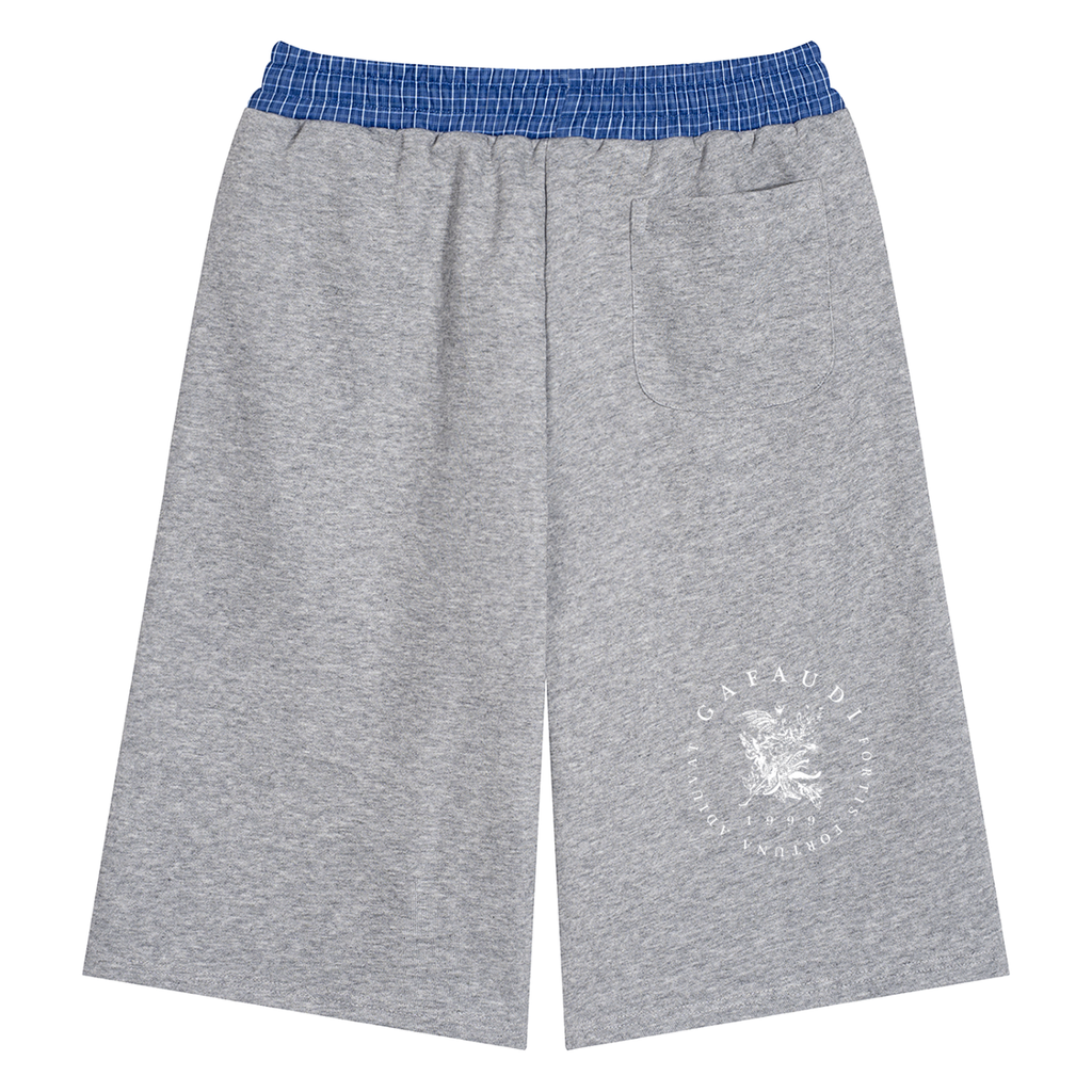 GAFAUDI Unisex Plaid Waistband Shorts