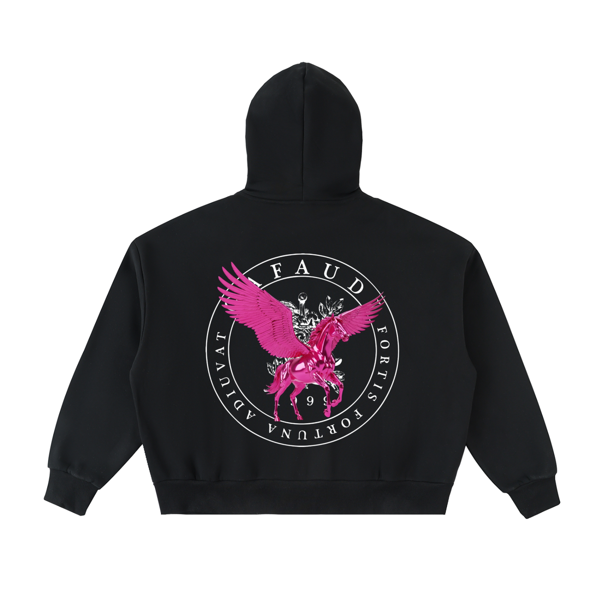 GAFAUDI ASCENSION - 'ROSA DIVINA' Fleeced Full-Zip Boxy Hoodie