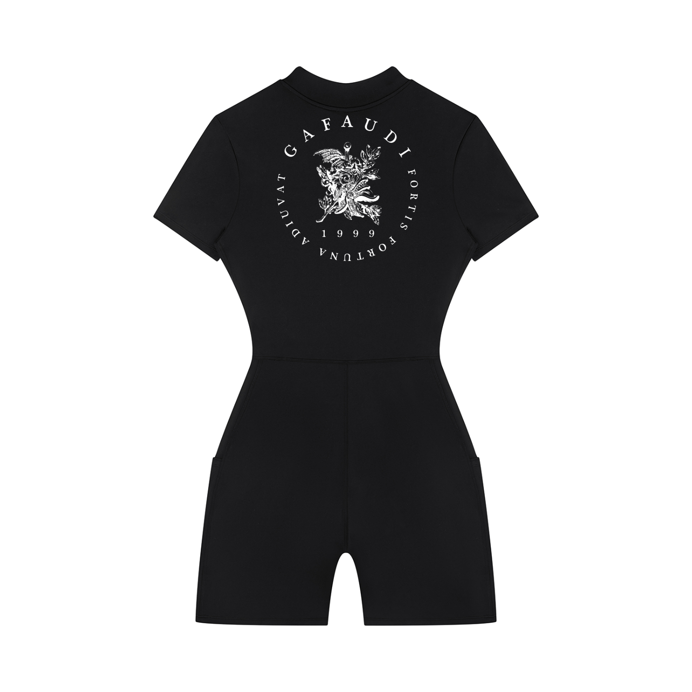 GAFAUDI Women's Quarter-Zip Short Sleeve Romper
