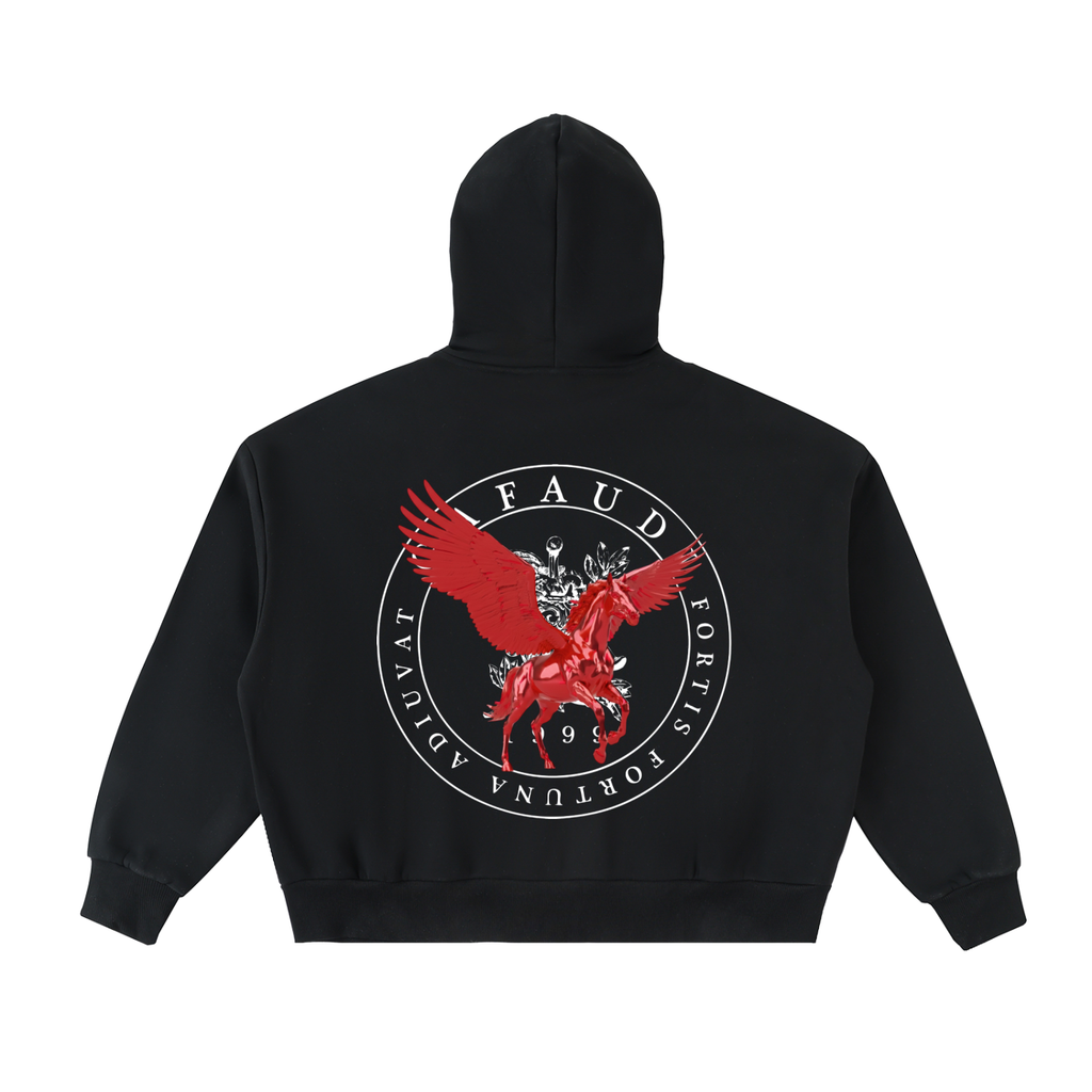 Fleeced Full-Zip Boxy Hoodie