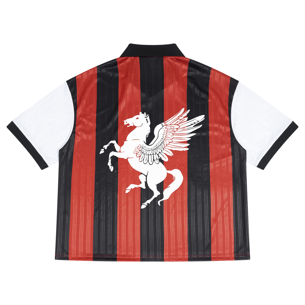 GAFAUDI Unisex Boxy Striped Collared Soccer Jersey