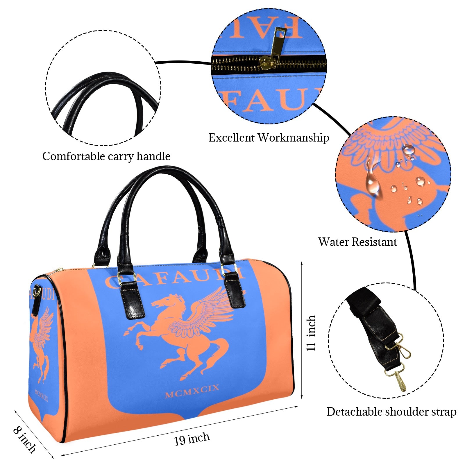 GAFAUDI Leather Travel Bag-Small