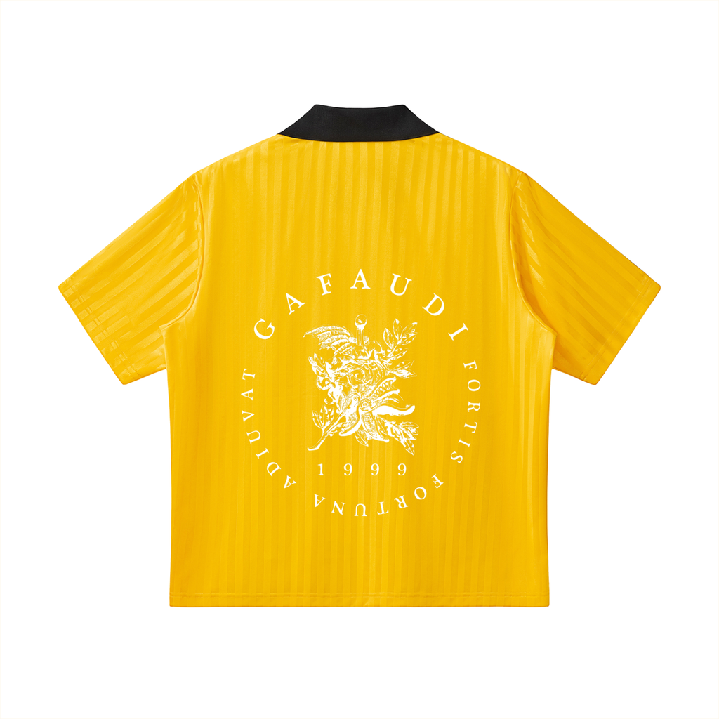 GAFAUDI Contrast Collar Striped Soccer Jersey