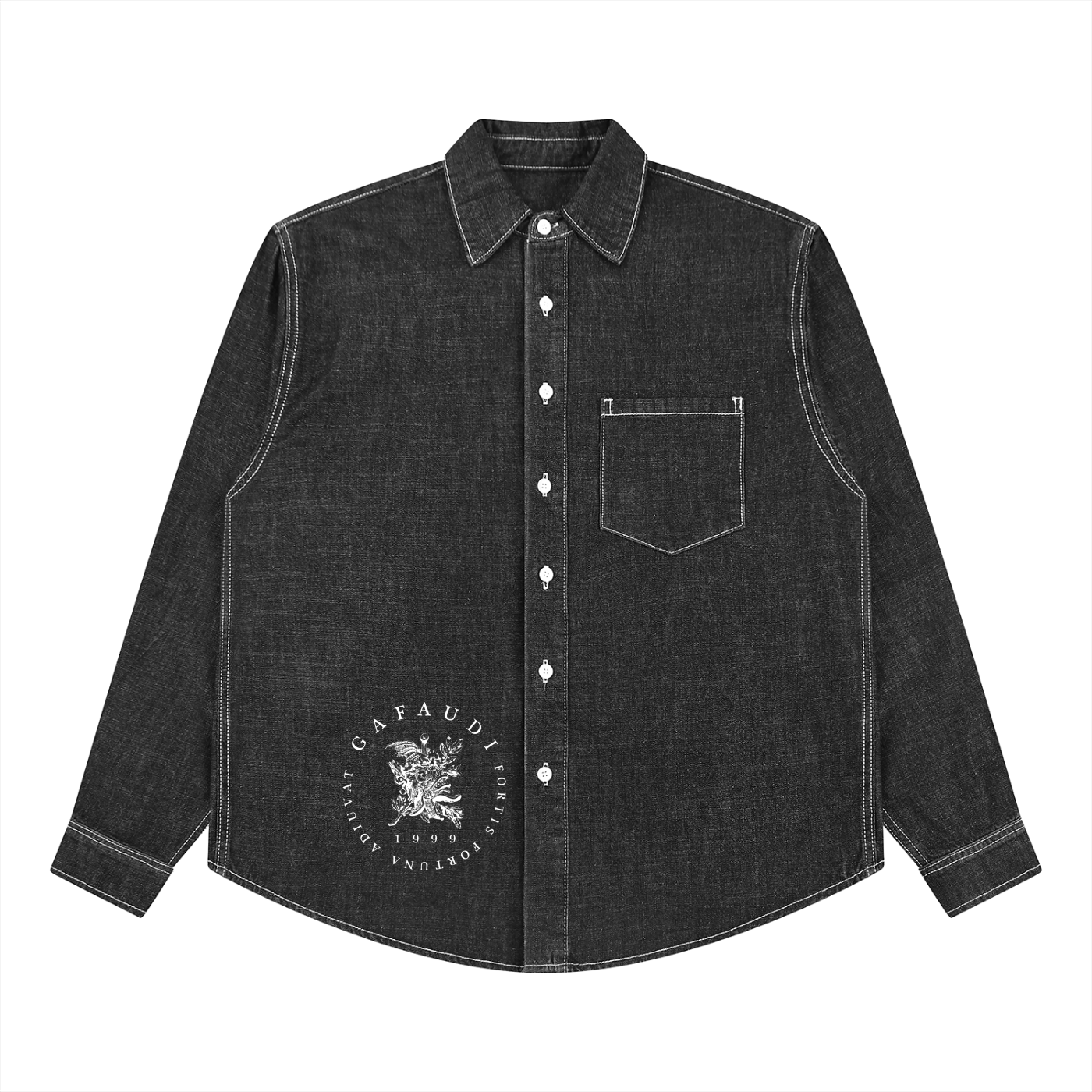 GAFAUDI Unisex Vintage Wash Denim Shirt