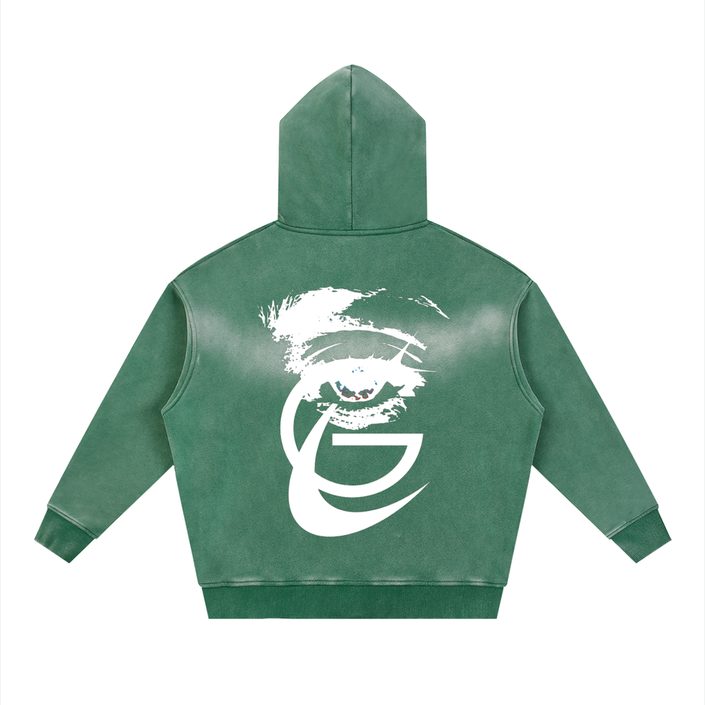 GAFAUDI "Stella Nova" Sunfade Two-way Zipper Boxy Fleece Hoodie