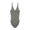 GAFAUDI Women’s Full-Zip Ruched Bodysuit