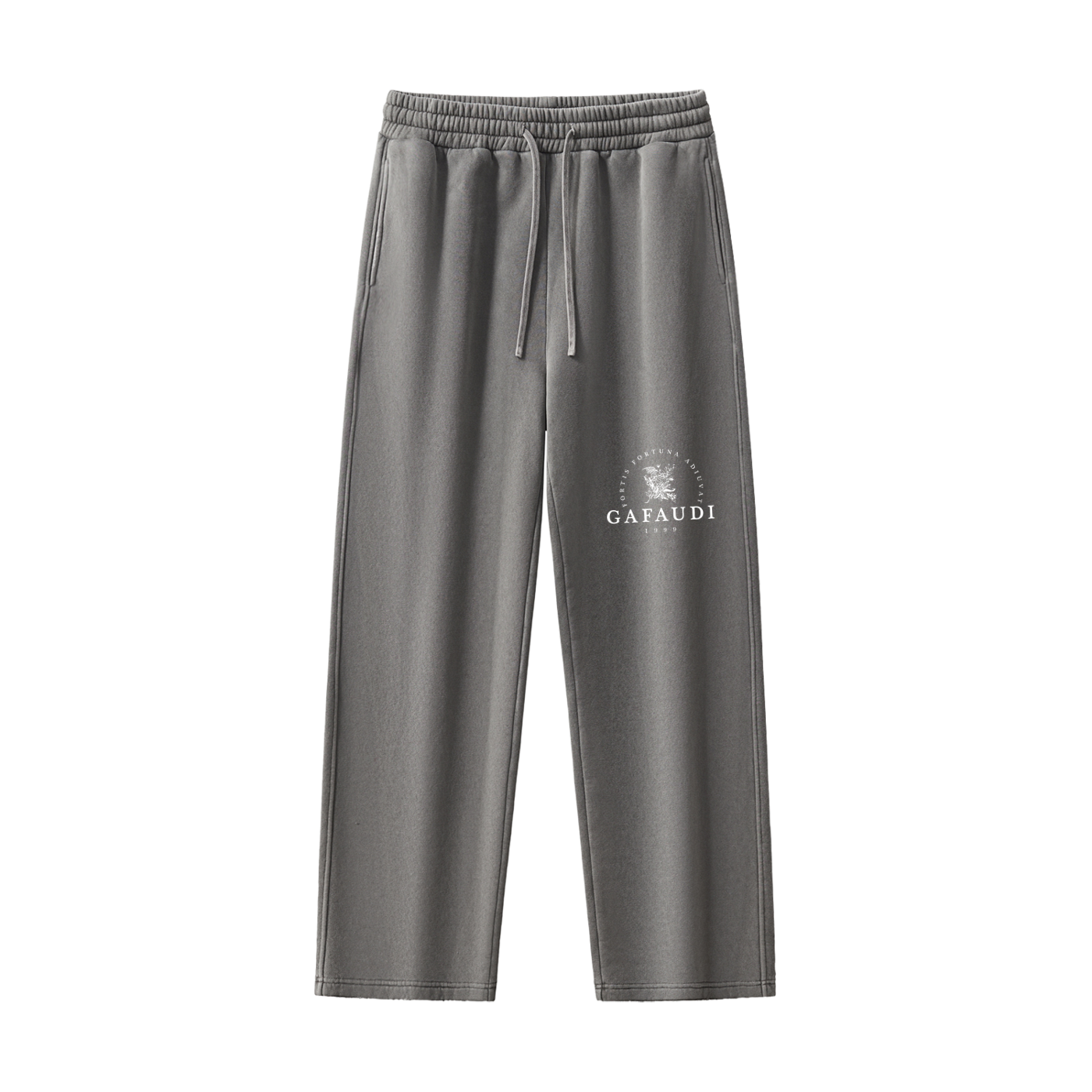 GAFAUDI Frayed Enzyme Washed Fleece Sweatpants