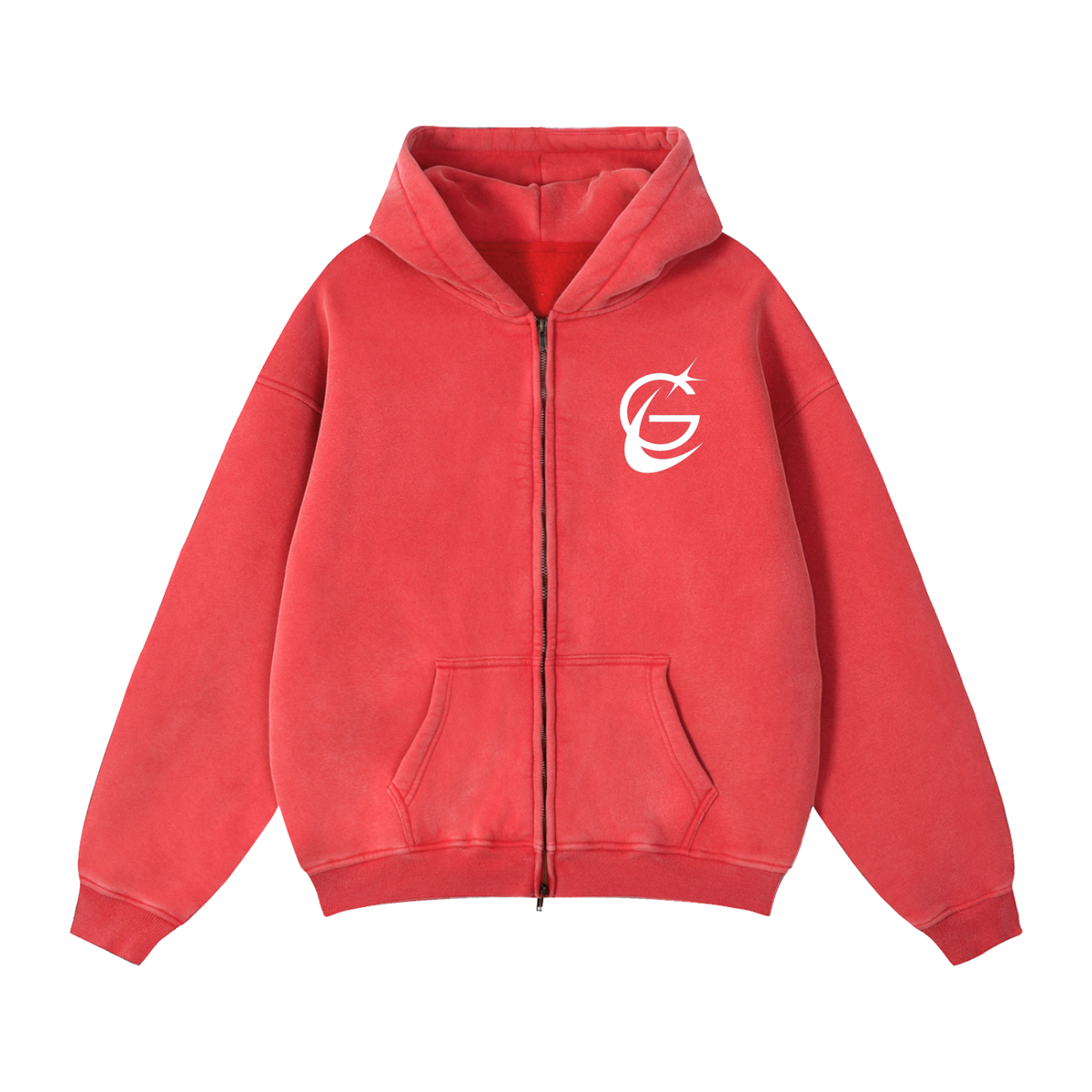 GAFAUDI Zip-Through Boxy Fleece Hoodie