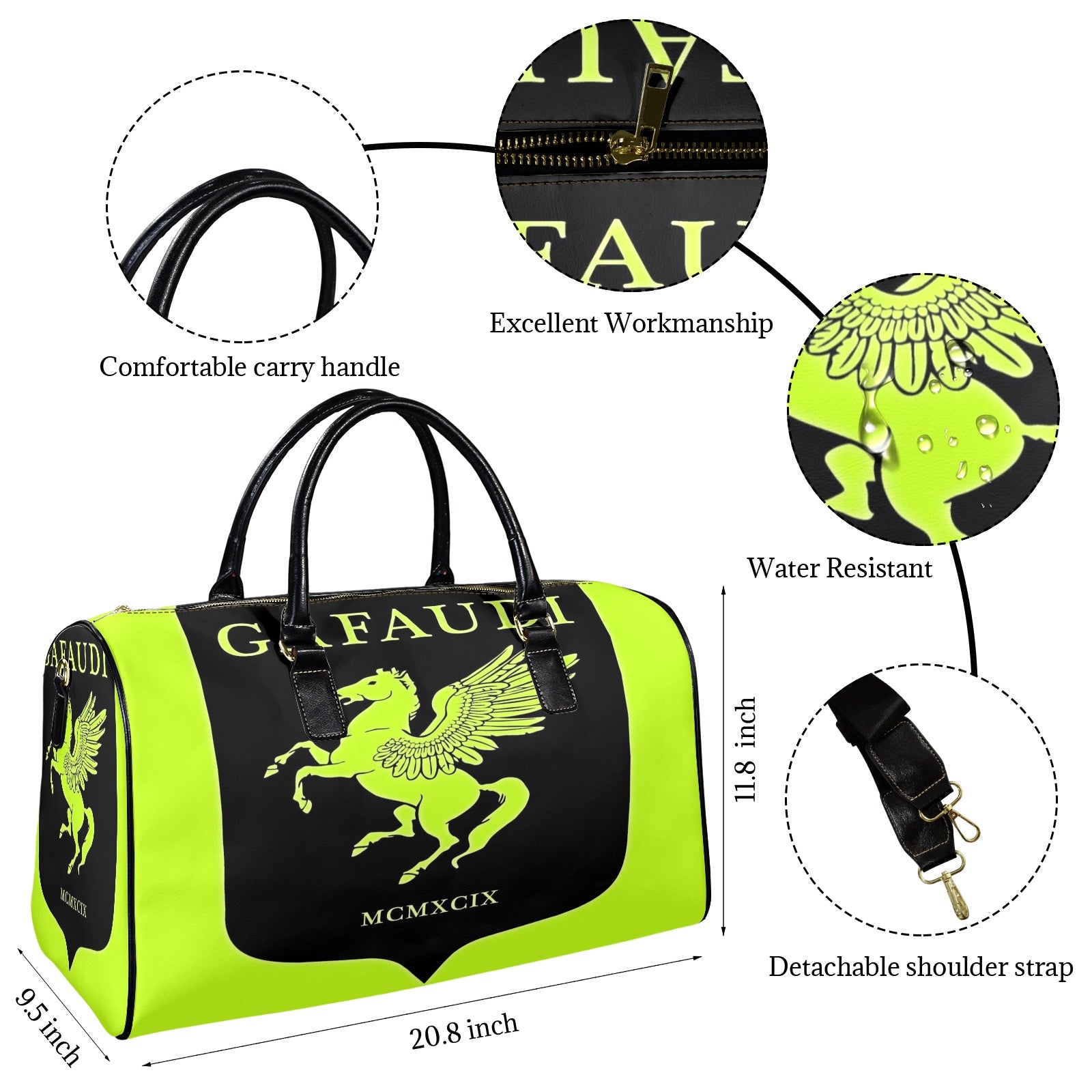 GAFAUDI Leather Travel Bag-Large