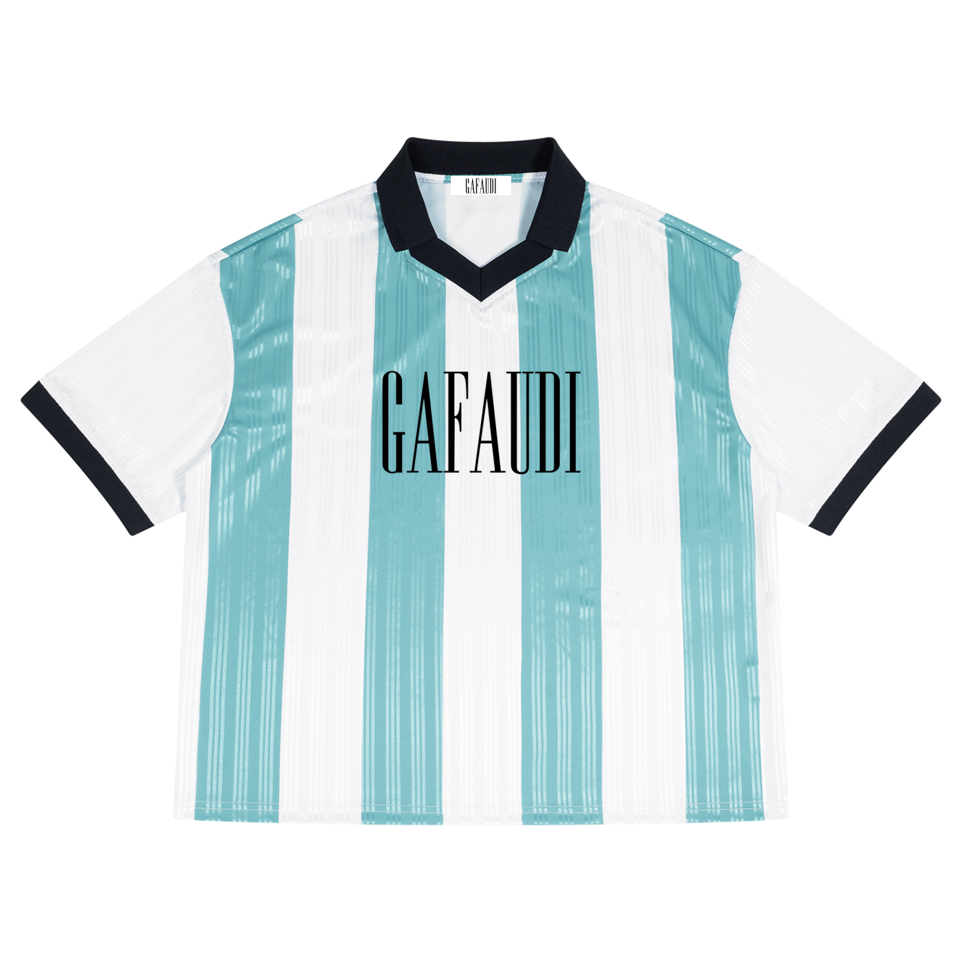 GAFAUDI Unisex Boxy Striped Collared Soccer Jersey