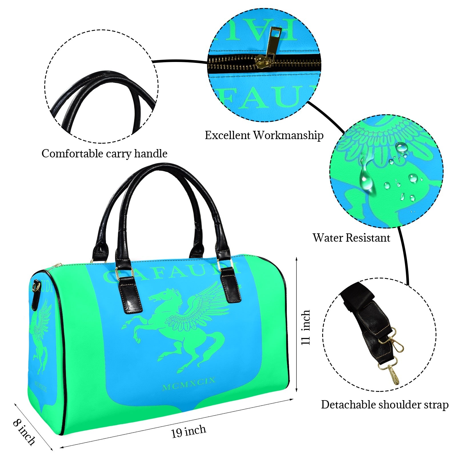 GAFAUDI Leather Travel Bag-Small