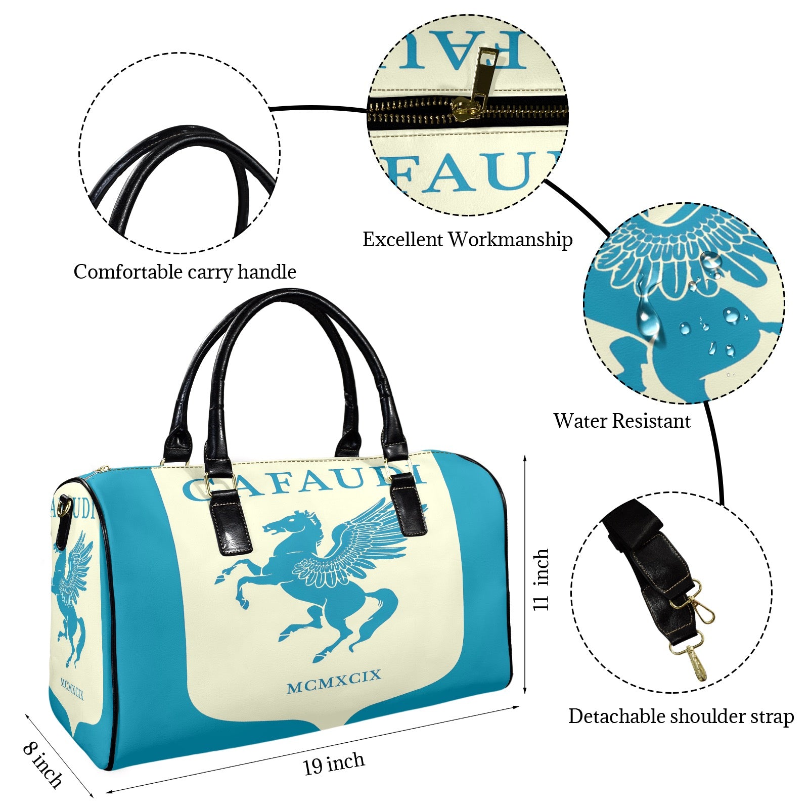 GAFAUDI Leather Travel Bag-Small
