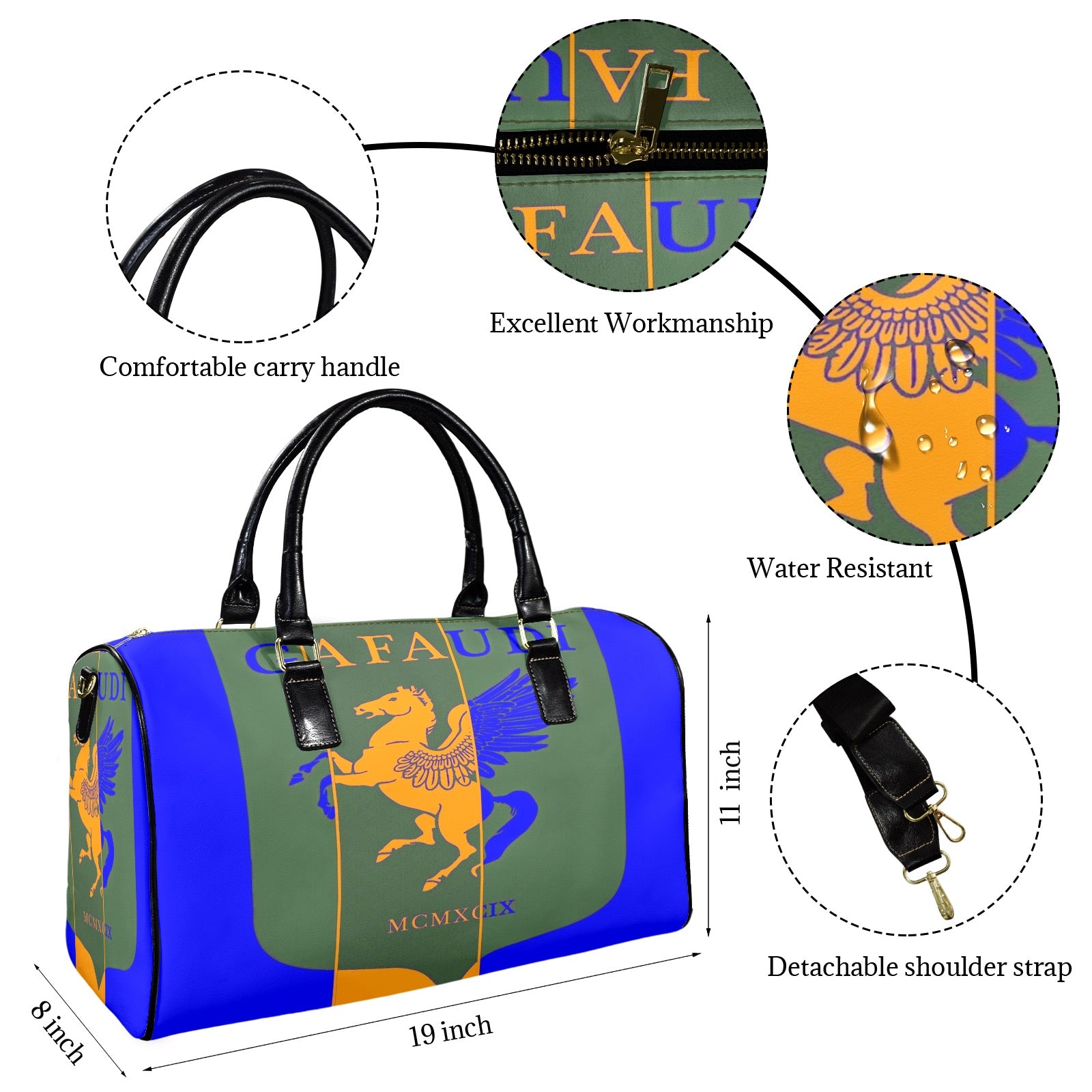 GAFAUDI Leather Travel Bag-Small