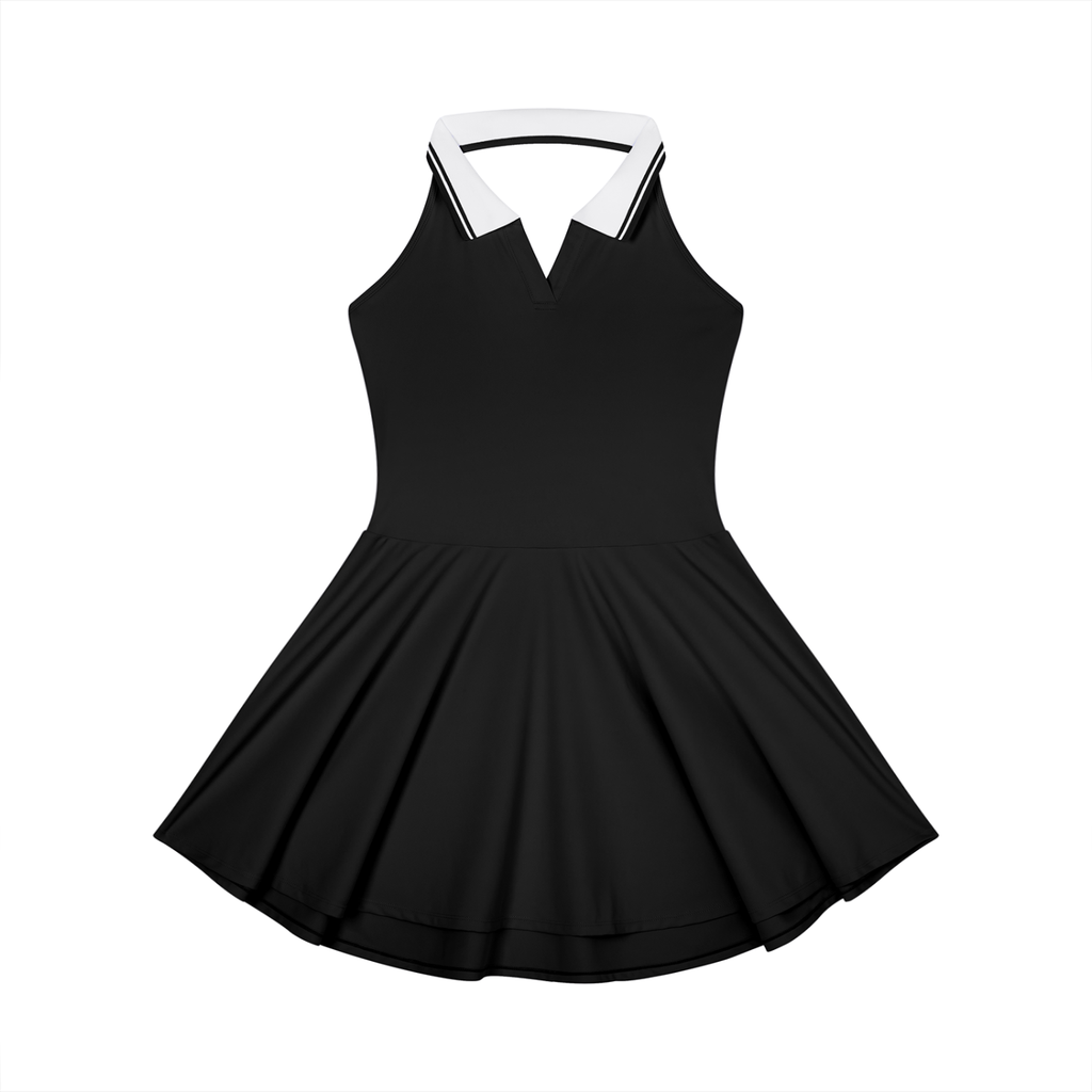 GAFAUDI Women's Collared Halter A-Line Tennis Dress