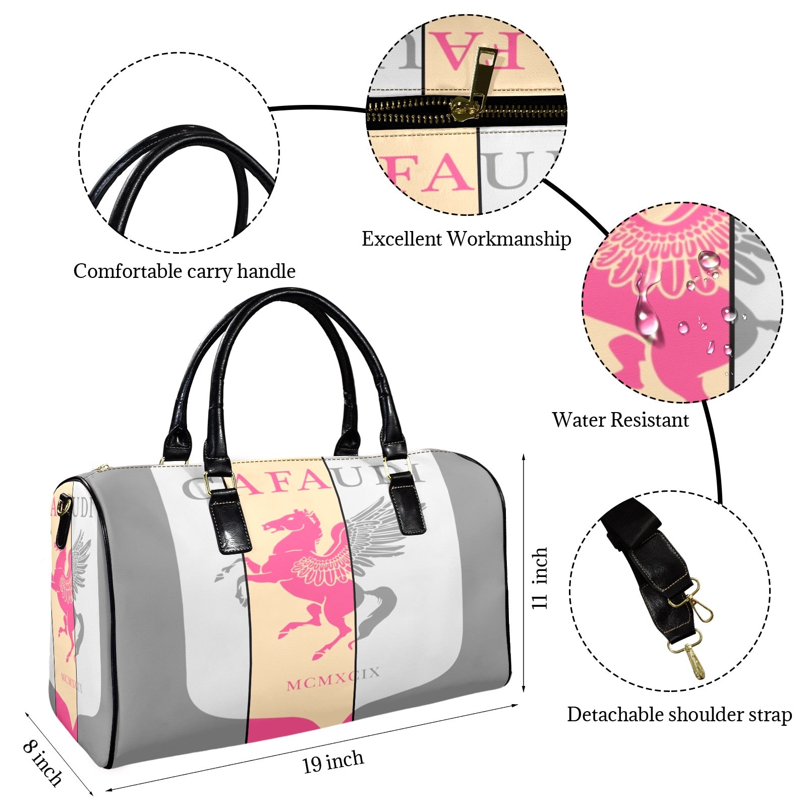GAFAUDI Leather Travel Bag-Small