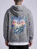 GAFAUDI "Eternal Love" Unisex Leopard Print Waffle Full Zip Hoodie