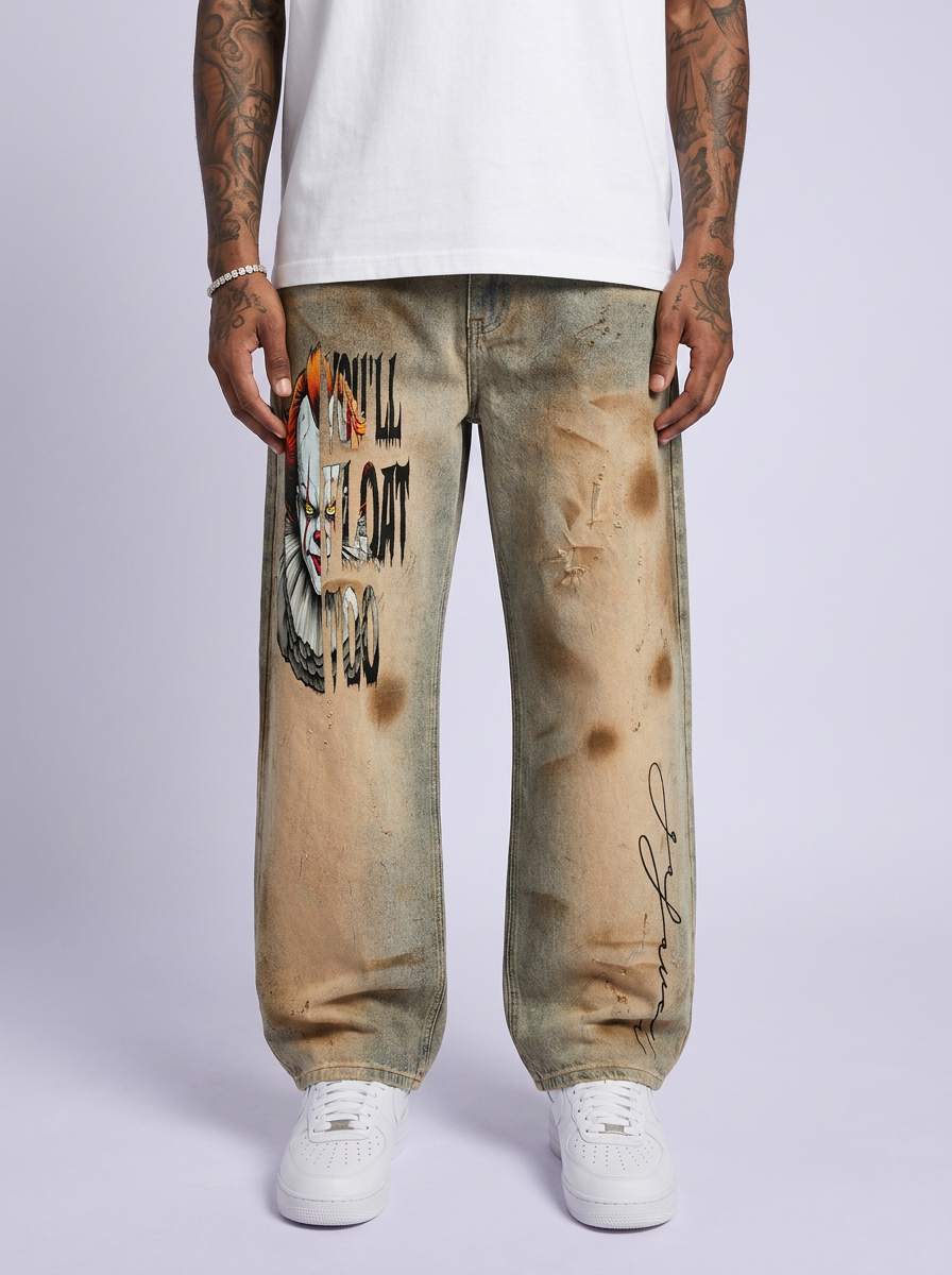 GAFADUI Men’s Vintage Wash Barrel Leg Jeans