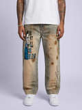 GAFAUDI Men’s Vintage Wash Barrel Leg Jeans