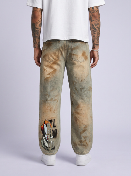 GAFADUI Men’s Vintage Wash Barrel Leg Jeans