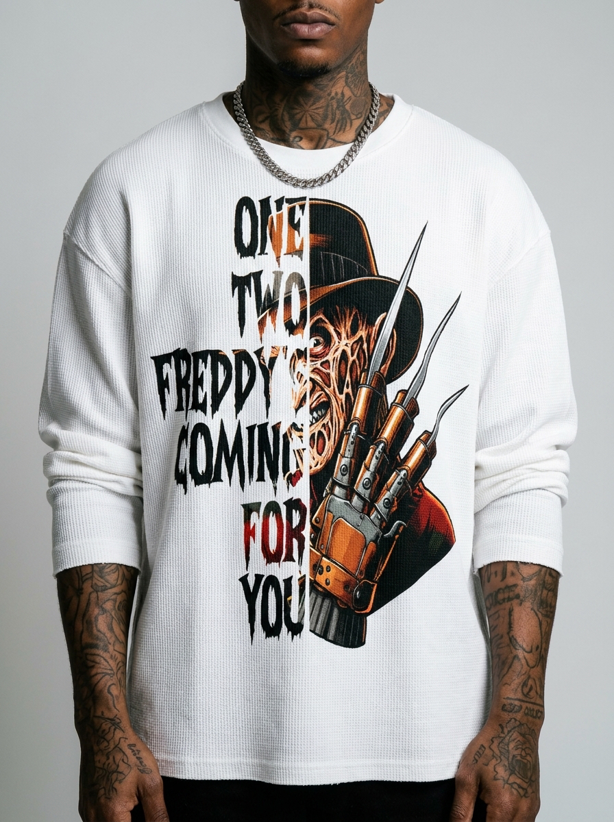 GAFAUDI Unisex Waffle Raw Edge T-Shirt