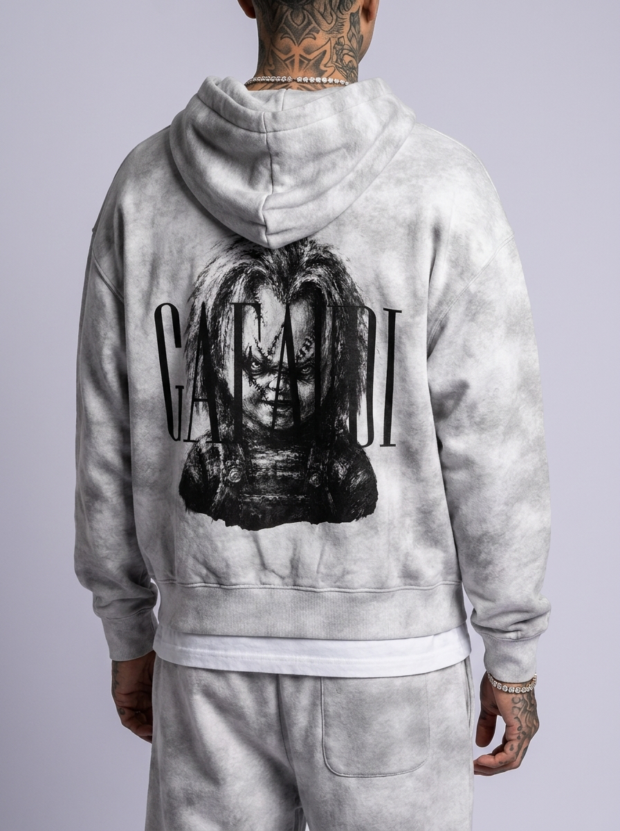 GAFAUDI "Chucky" Dirty Washed Zip-Up Fleece Hoodie