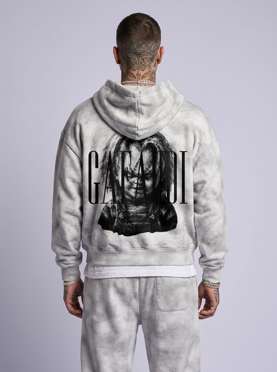 GAFAUDI "Chucky" Dirty Washed Zip-Up Fleece Hoodie