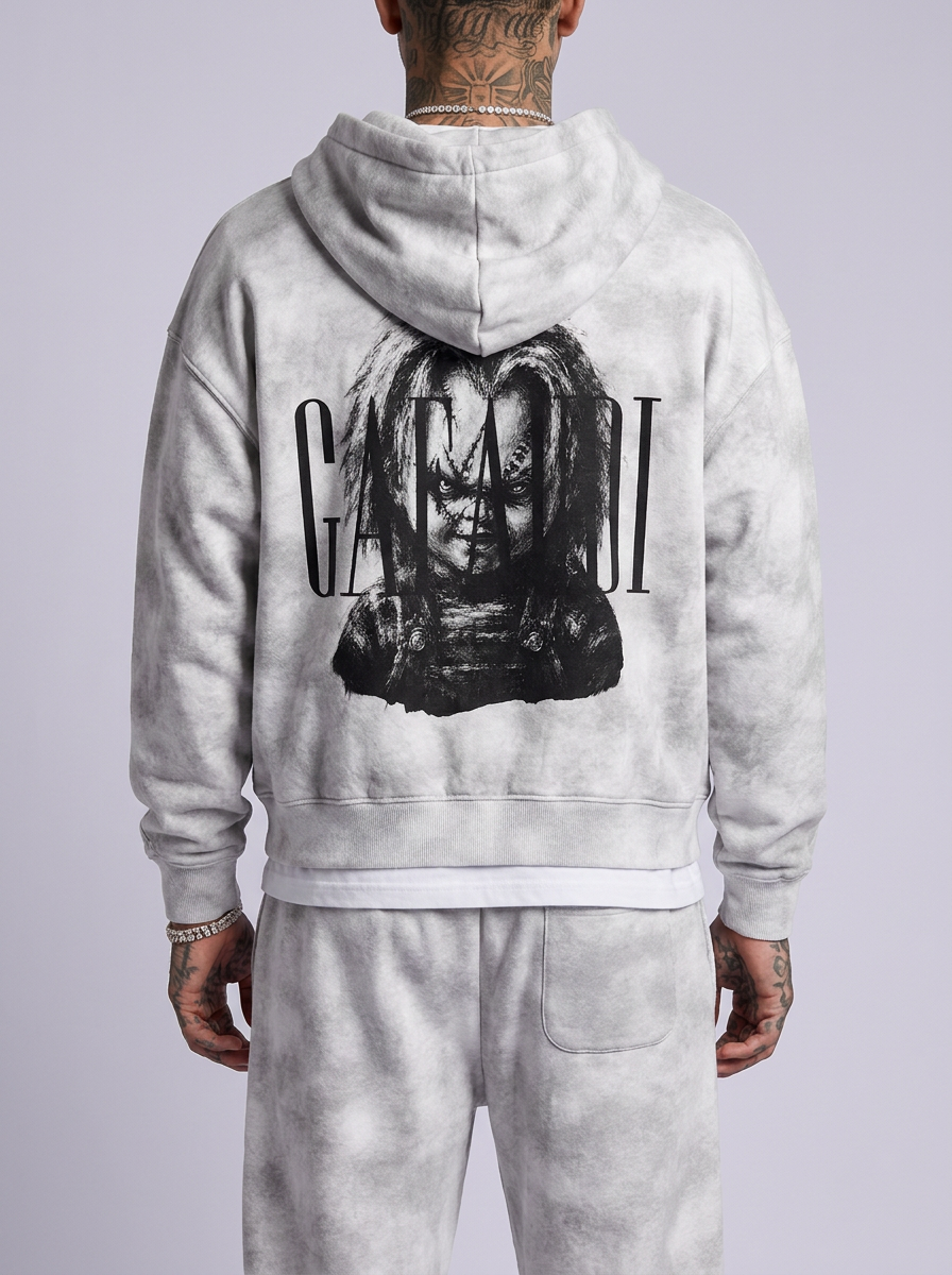 GAFAUDI "Chucky" Dirty Washed Zip-Up Fleece Hoodie