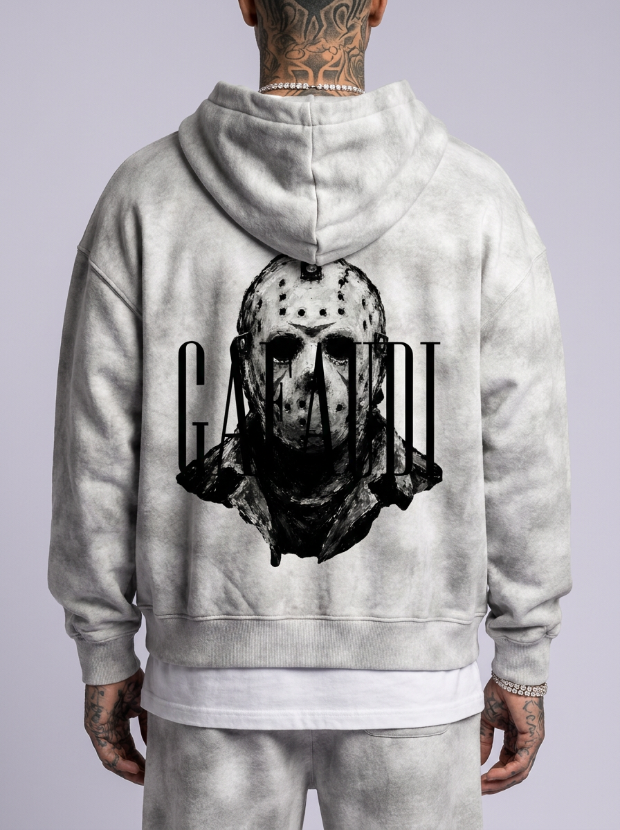 GAFAUDI "Jason" Dirty Washed Zip-Up Fleece Hoodie