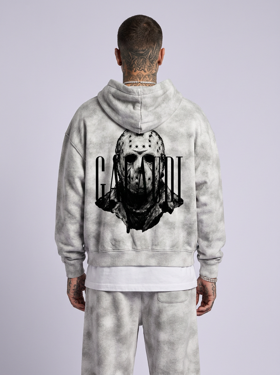 GAFAUDI "Jason" Dirty Washed Zip-Up Fleece Hoodie