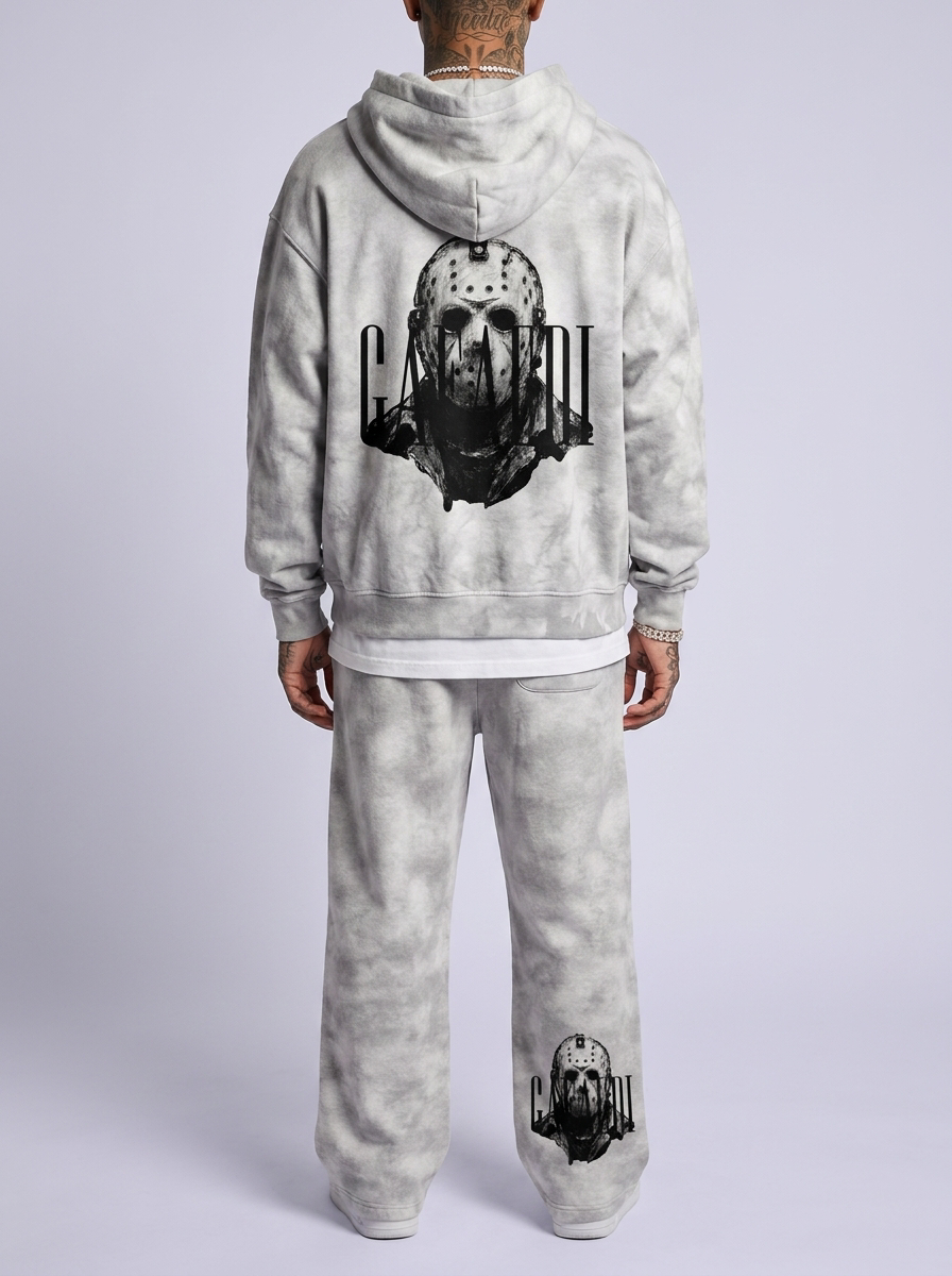 GAFAUDI "Jason" Dirty Washed Zip-Up Fleece Hoodie