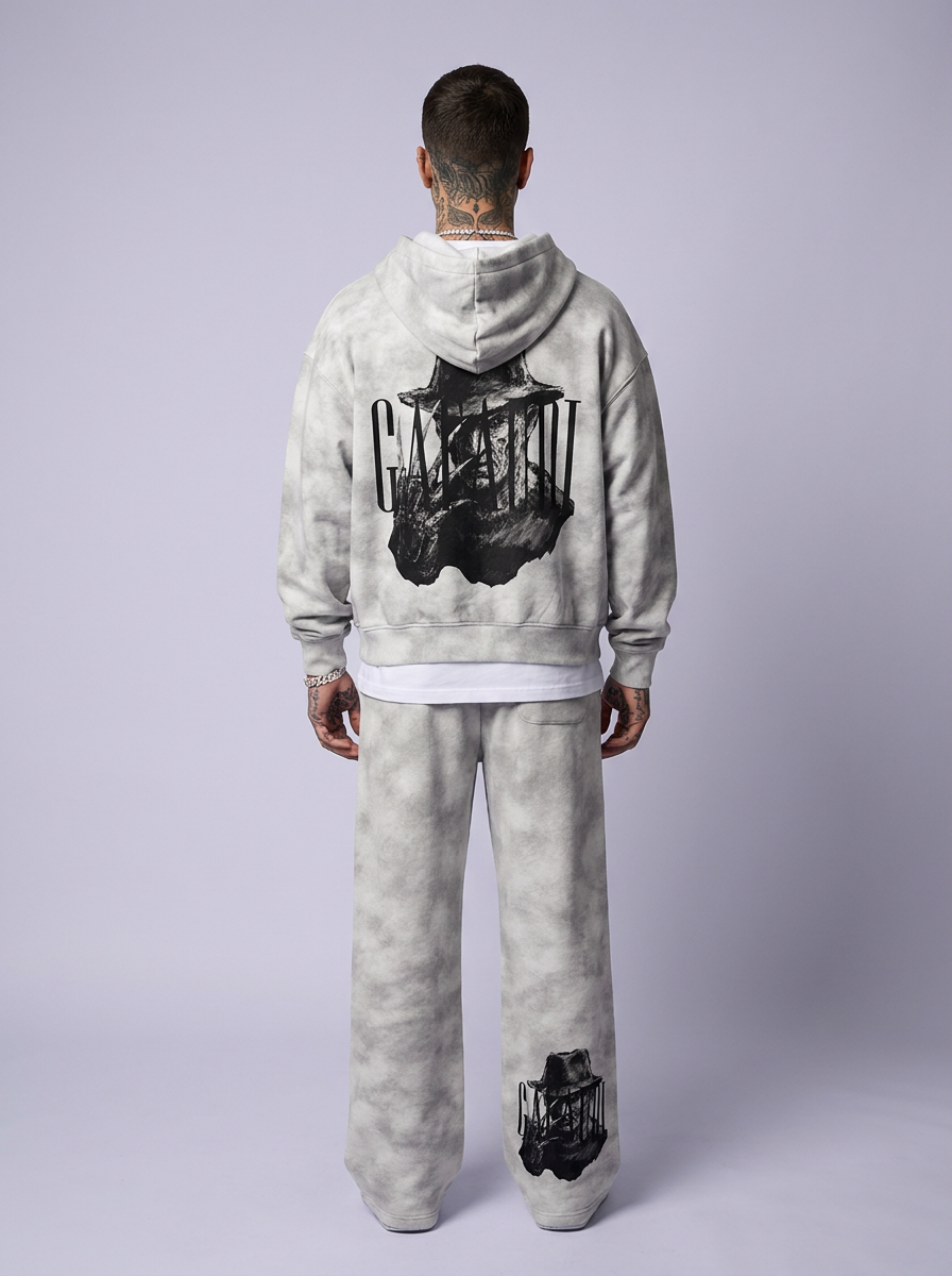 GAFAUDI "Freddy" Dirty Washed Zip-Up Fleece Hoodie