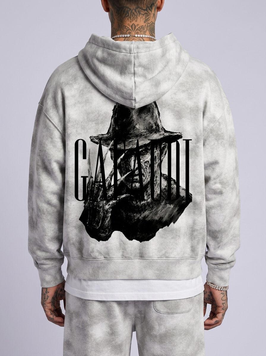 GAFAUDI "Freddy" Dirty Washed Zip-Up Fleece Hoodie