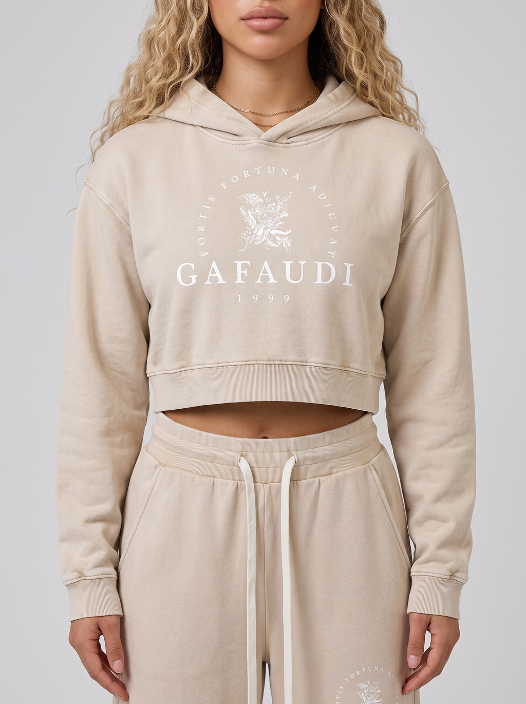 GAFAUDI Women’s Mineral Washed Crop Hoodie