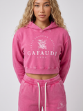 GAFAUDI Women’s Mineral Washed Crop Hoodie
