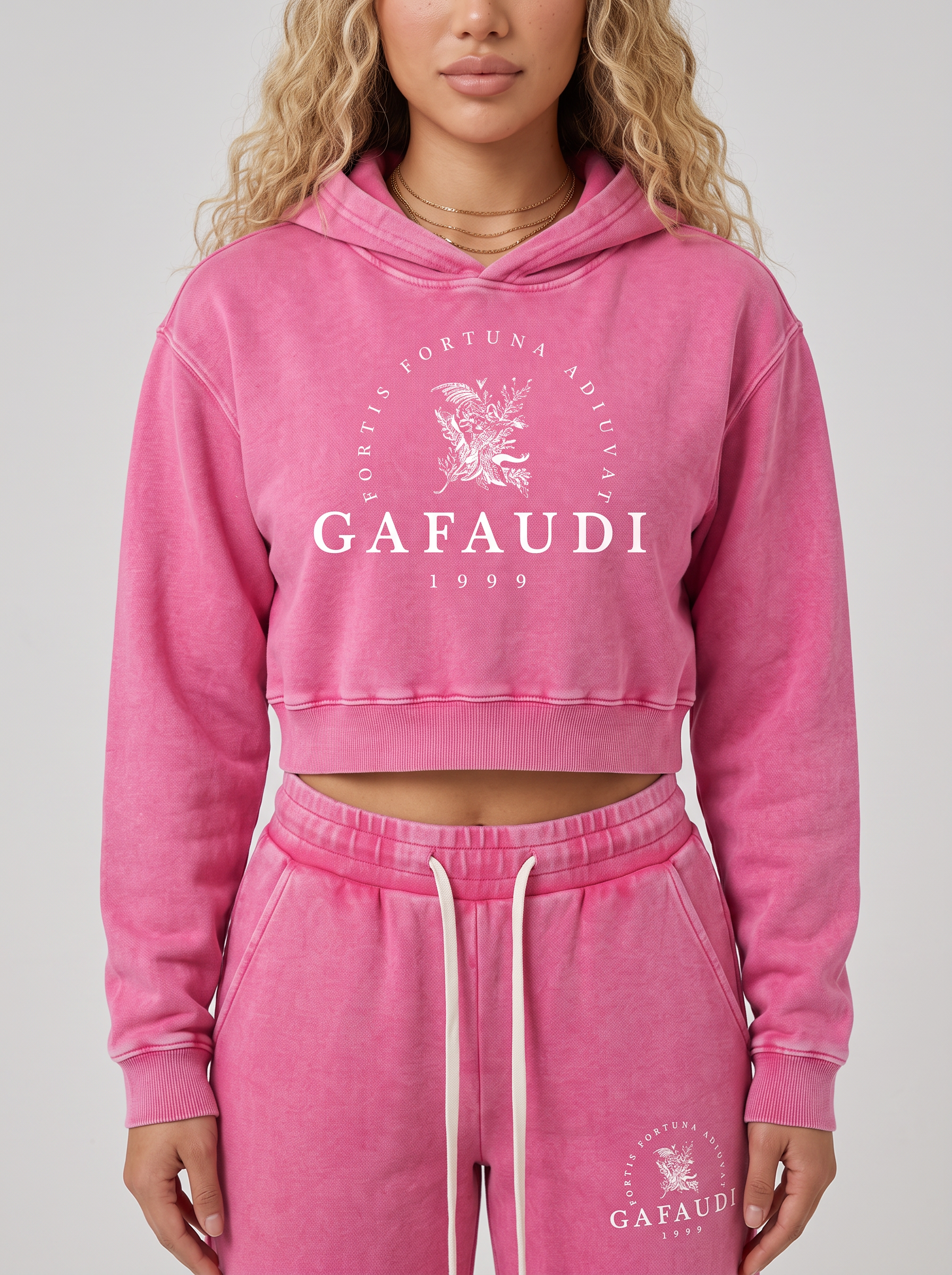 GAFAUDI Women’s Mineral Washed Crop Hoodie