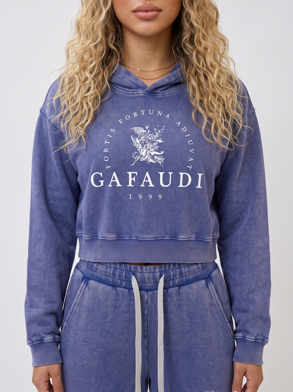 GAFAUDI Women’s Mineral Washed Crop Hoodie